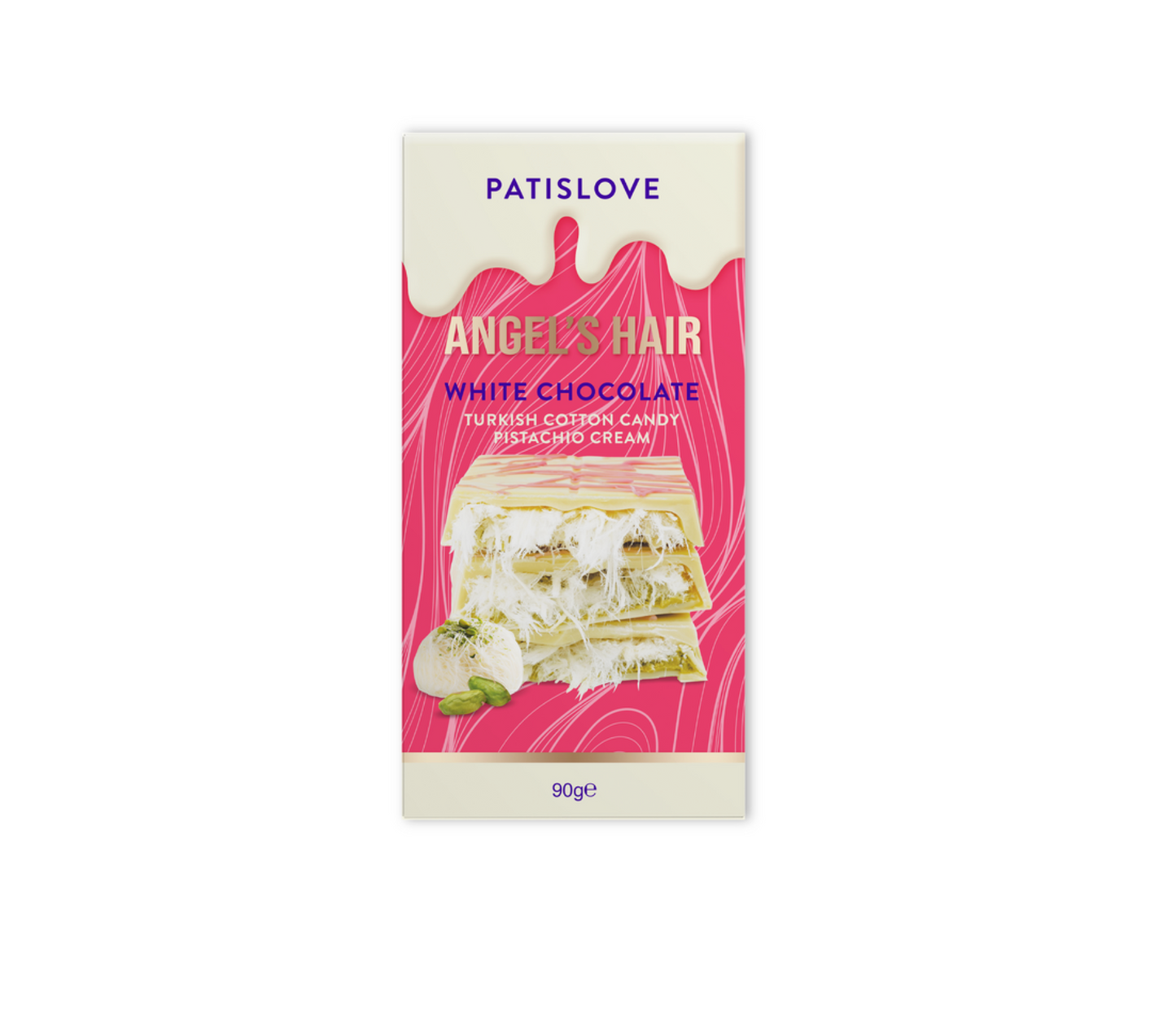 Angel hair white chocolate pistache + cotton candy [90 gram]