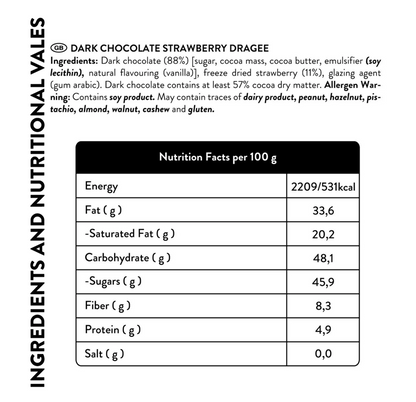 Gevriesdroogde aardbeien met chocolade [80 gram]